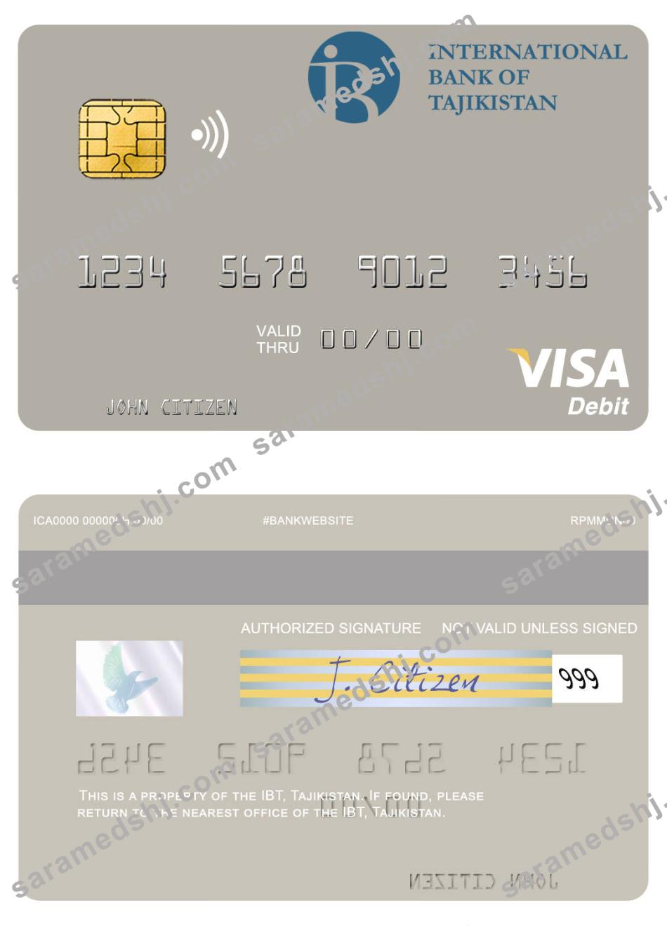 Tajikistan IBT visa debit card